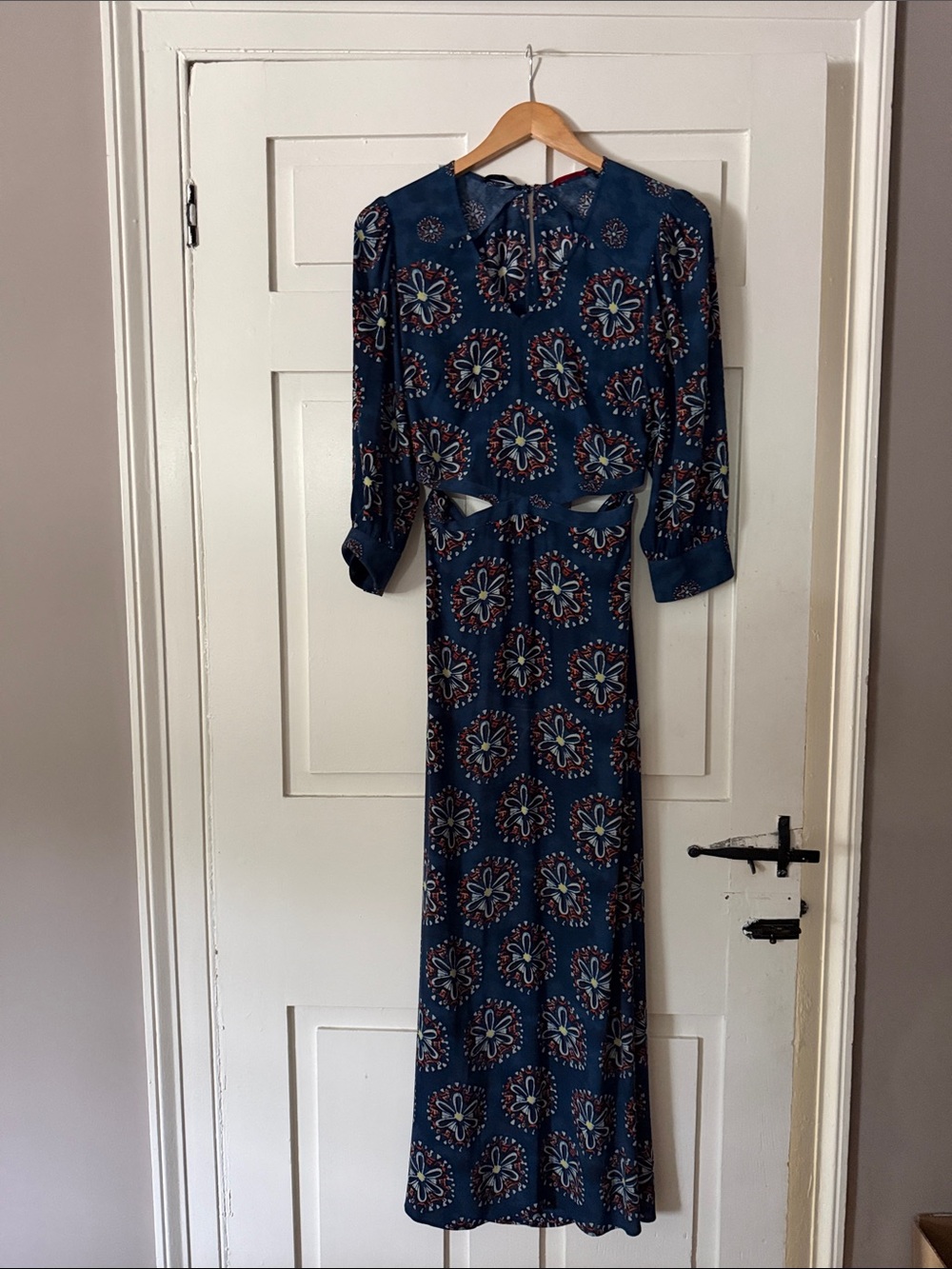 Scotch & Soda Blue Floral cut-out Maxi dress